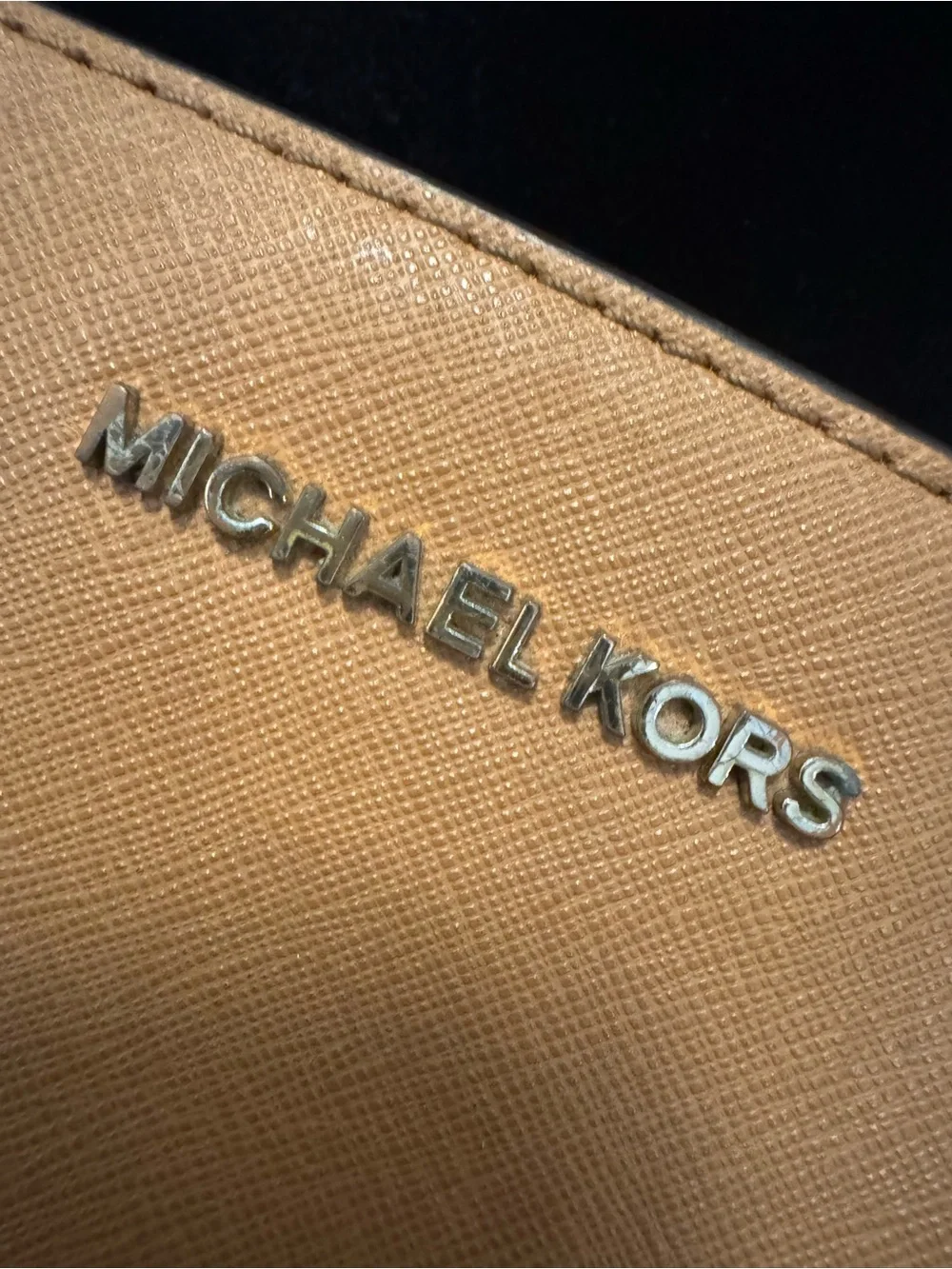Michael Kors Tan Saffiano Leather Crossbody with Gold Hardware